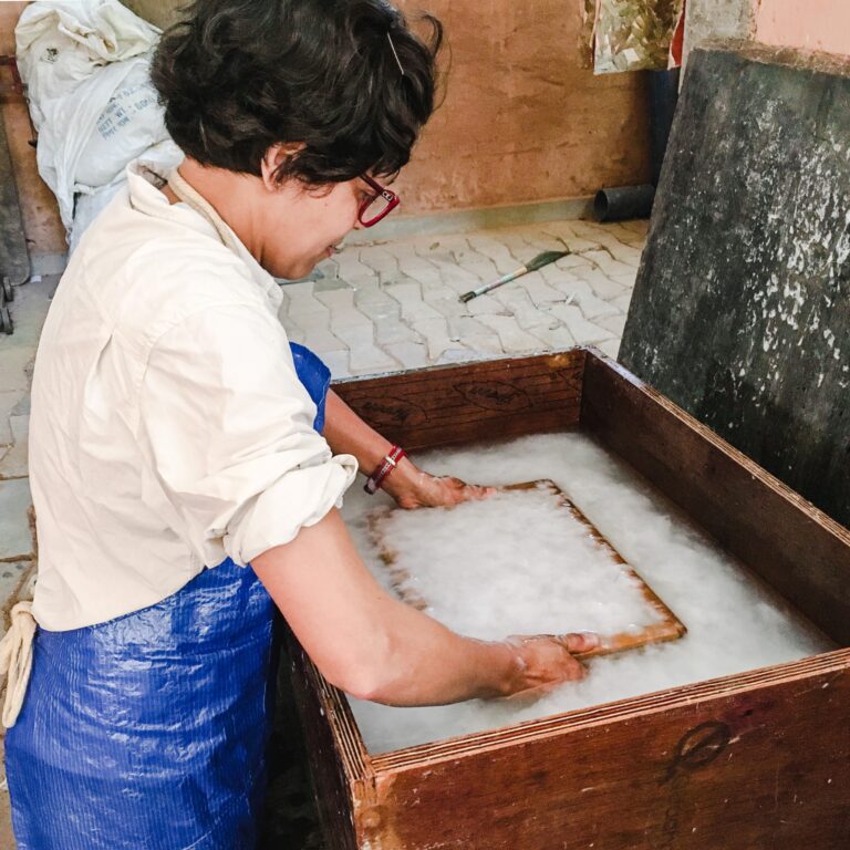 Learning the art of papermaking in Auroville